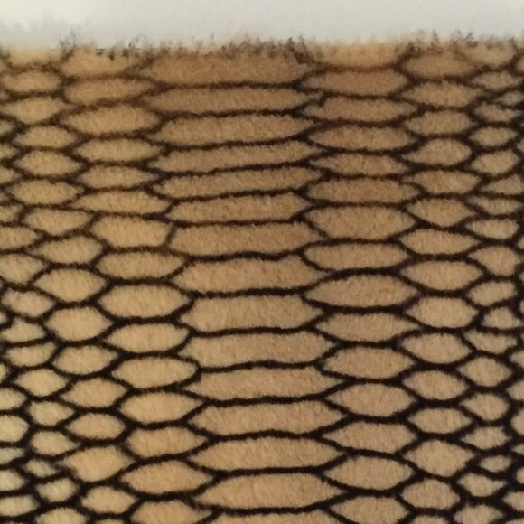 Genuine Fur & Leather Clutch – Luxe Tan Shearling with Black Snakeskin Print - Picture 7 of 11